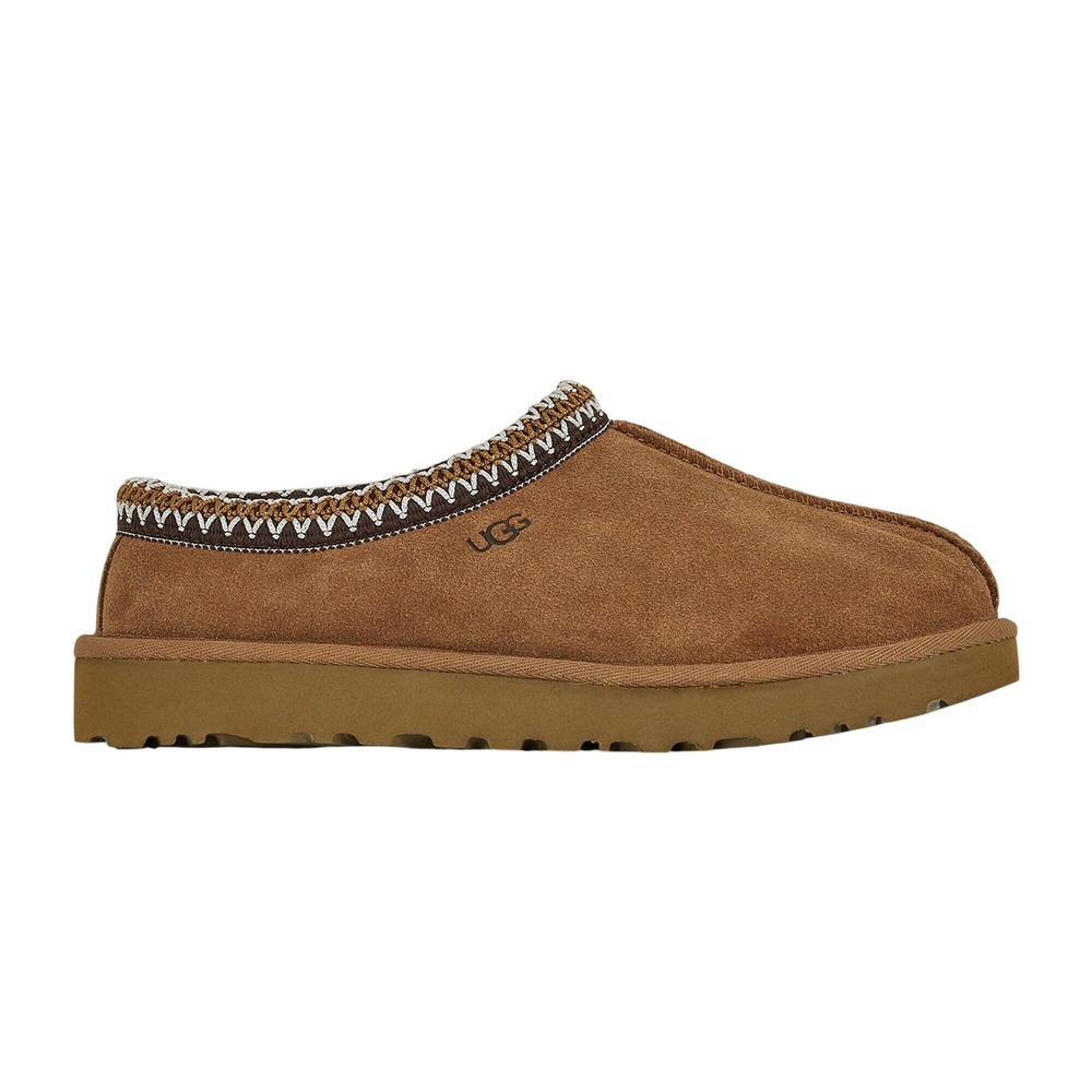 UGG Tasman Slipper Chestnut Suede Embroidered Braid  Women's Size 9